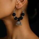 Oxidised Black Thread Hoop Jhumka Earrings – Handcrafted Ethnic Charm