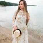 Patterned wrap dress