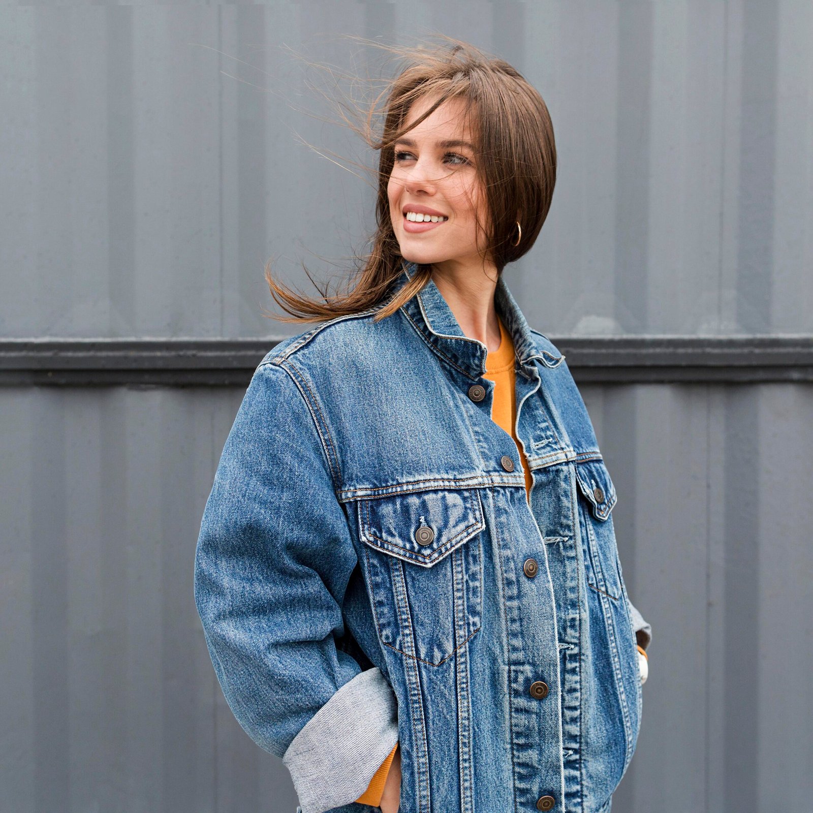 smiley-woman-with-denim-jacket