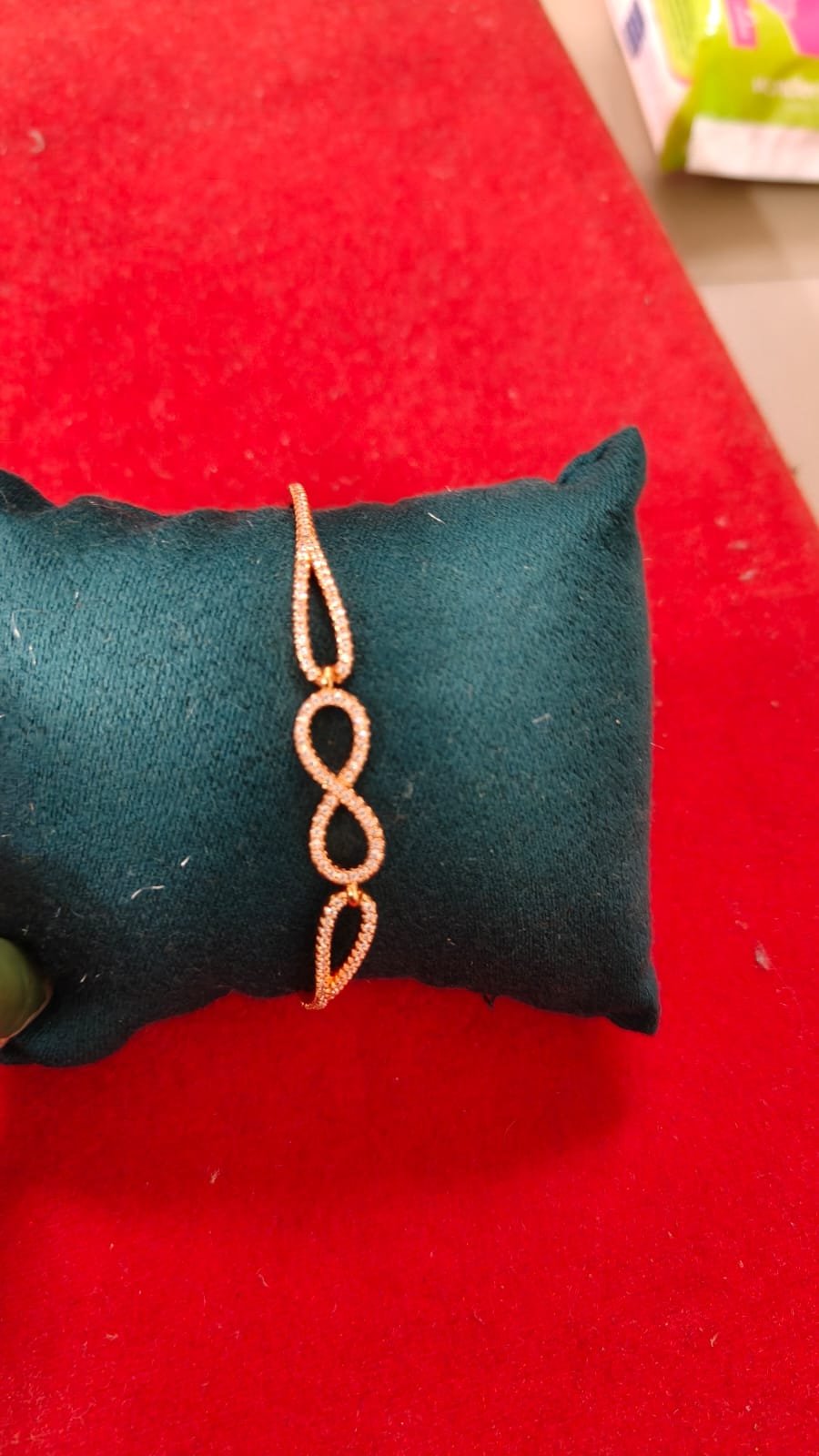 Rose Gold Diamond Bracelet Round Halo Pendant Close Up - VRIHORA Jewellery